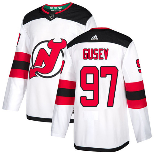 Adidas Devils #97 Nikita Gusev White Road Authentic Stitched NHL Jersey