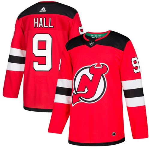 Adidas Devils #9 Taylor Hall Red Home Authentic Stitched NHL Jersey