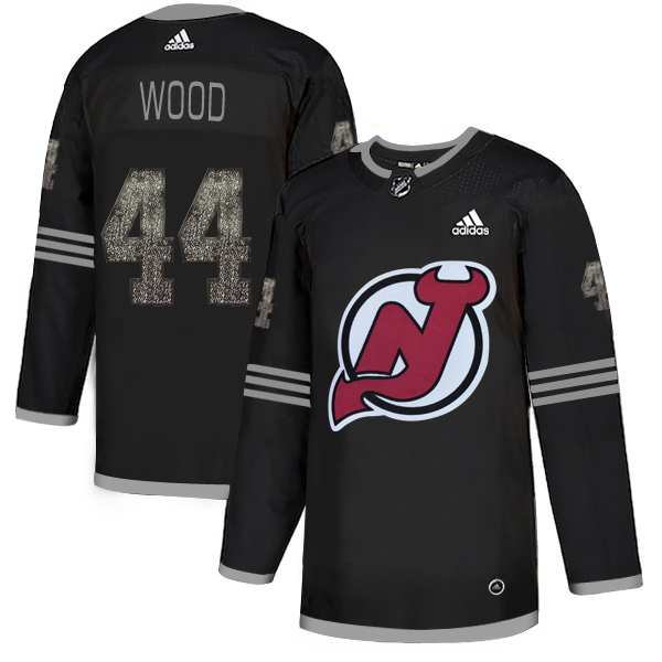 Adidas Devils #44 Miles Wood Black Authentic Classic Stitched NHL Jersey