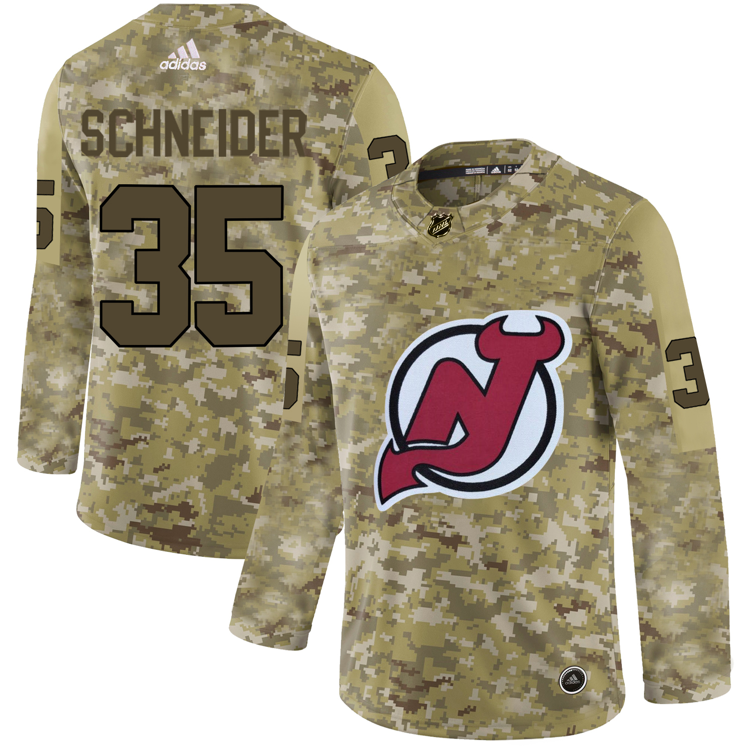 Adidas Devils #35 Cory Schneider Camo Authentic Stitched NHL Jersey
