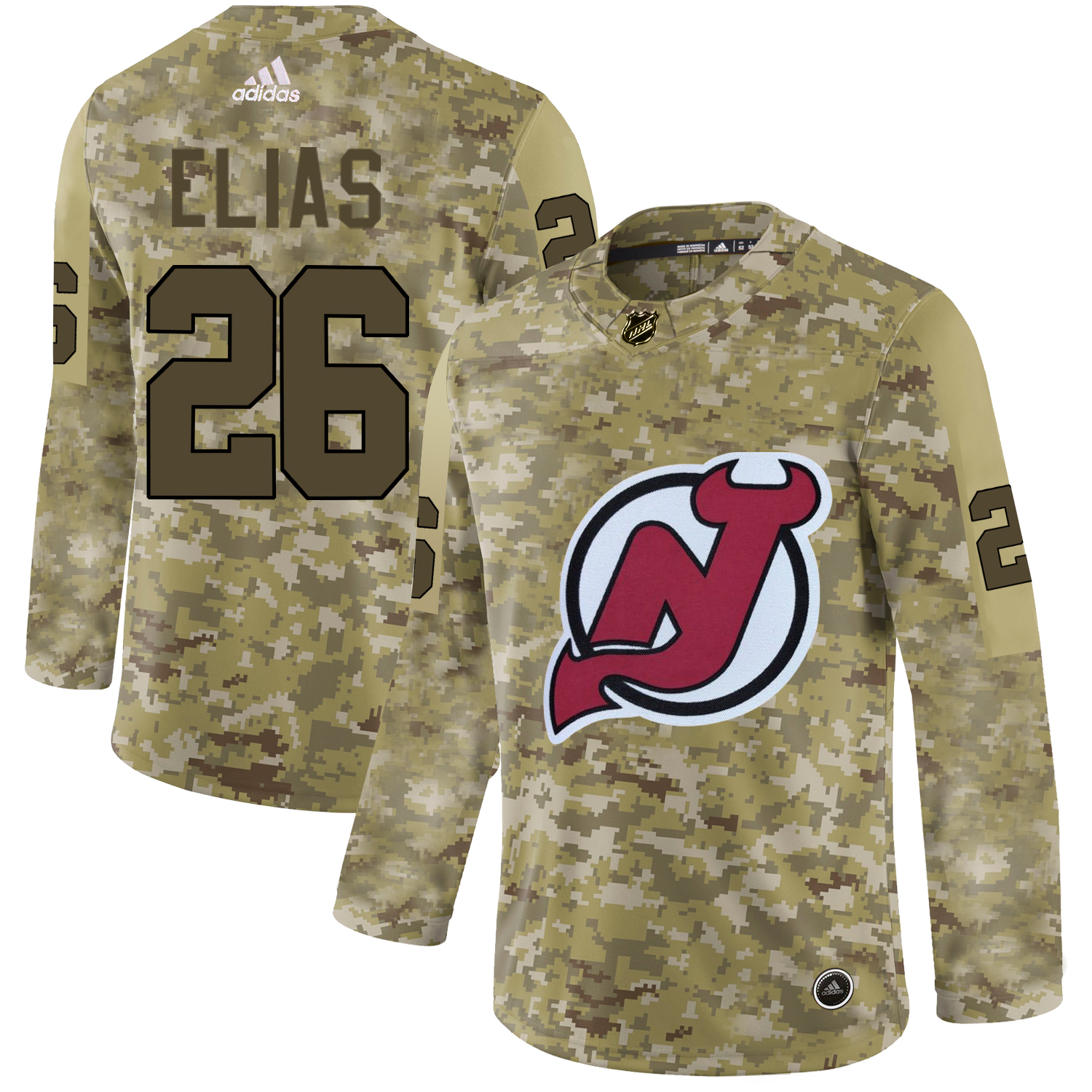 Adidas Devils #26 Patrik Elias Camo Authentic Stitched NHL Jersey