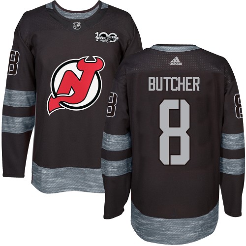 Adidas Devils #8 Will Butcher Black 1917-2017 100th Anniversary Stitched NHL Jersey