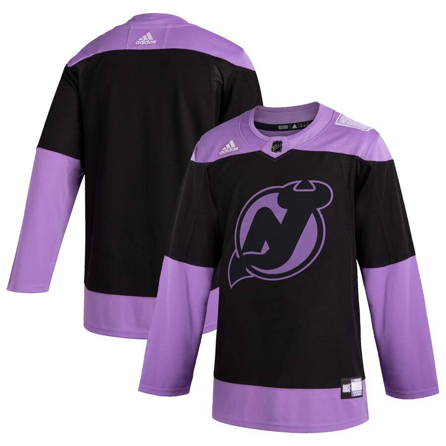New Jersey Devils Adidas Hockey Fights Cancer Practice Jersey Black