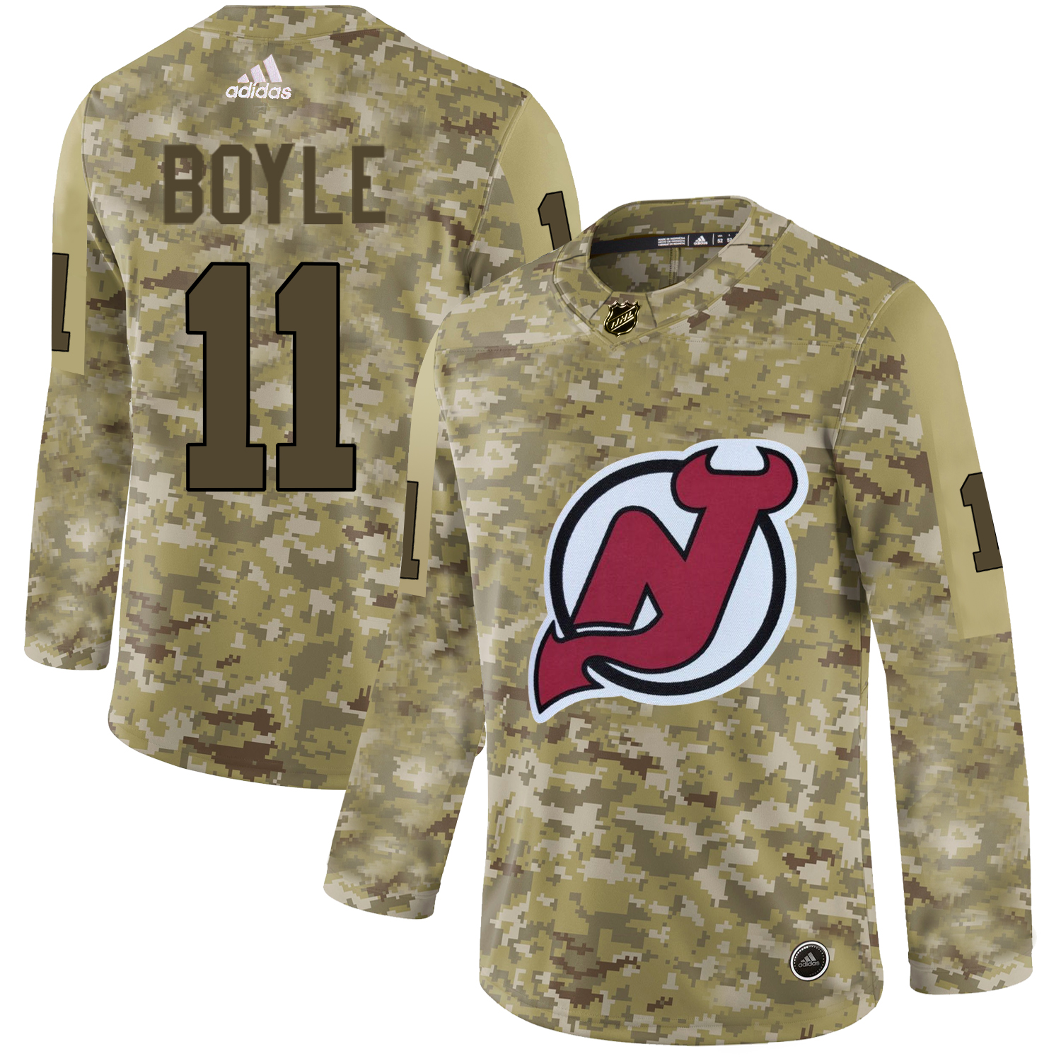 Adidas Devils #11 Brian Boyle Camo Authentic Stitched NHL Jersey
