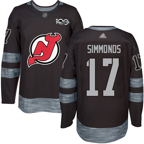 Adidas Devils #17 Wayne Simmonds Black 1917-2017 100th Anniversary Stitched NHL Jersey