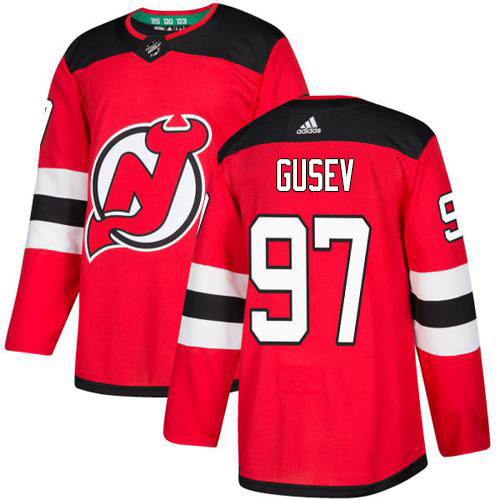 Adidas Devils #97 Nikita Gusev Red Home Authentic Stitched NHL Jersey