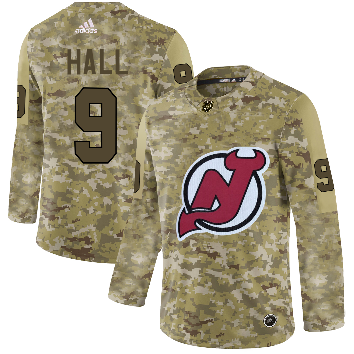 Adidas Devils #9 Taylor Hall Camo Authentic Stitched NHL Jersey