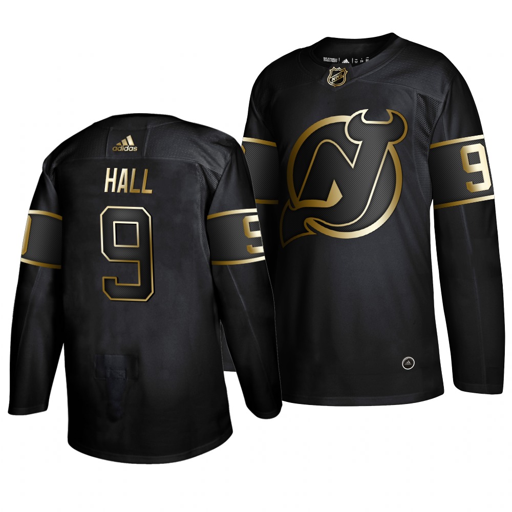 Adidas Devils #9 Taylor Hall Men's 2019 Black Golden Edition Authentic Stitched NHL Jersey