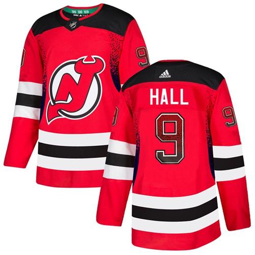 Adidas Devils #9 Taylor Hall Red Home Authentic Drift Fashion Stitched NHL Jersey