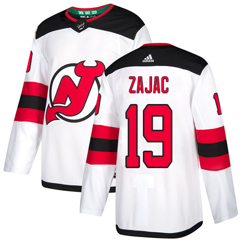 Adidas Devils #19 Travis Zajac White Road Authentic Stitched NHL Jersey