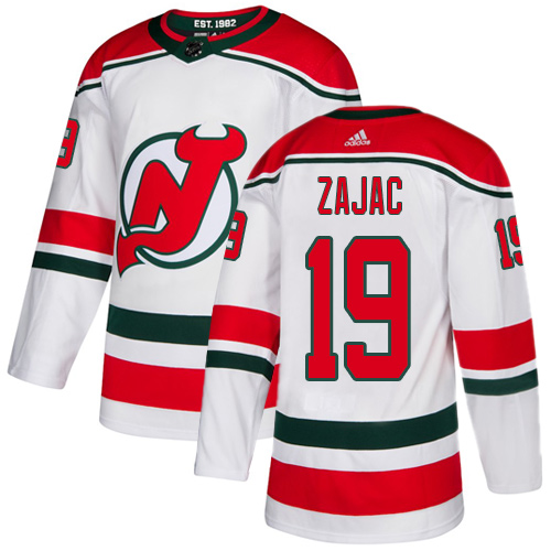 Adidas Devils #19 Travis Zajac White Alternate Authentic Stitched NHL Jersey