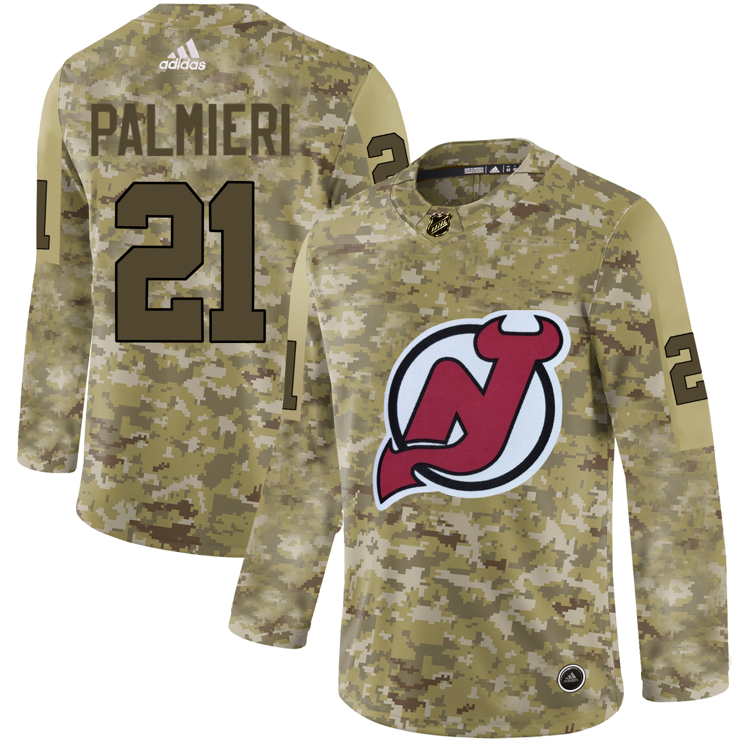 Adidas Devils #21 Kyle Palmieri Camo Authentic Stitched NHL Jersey