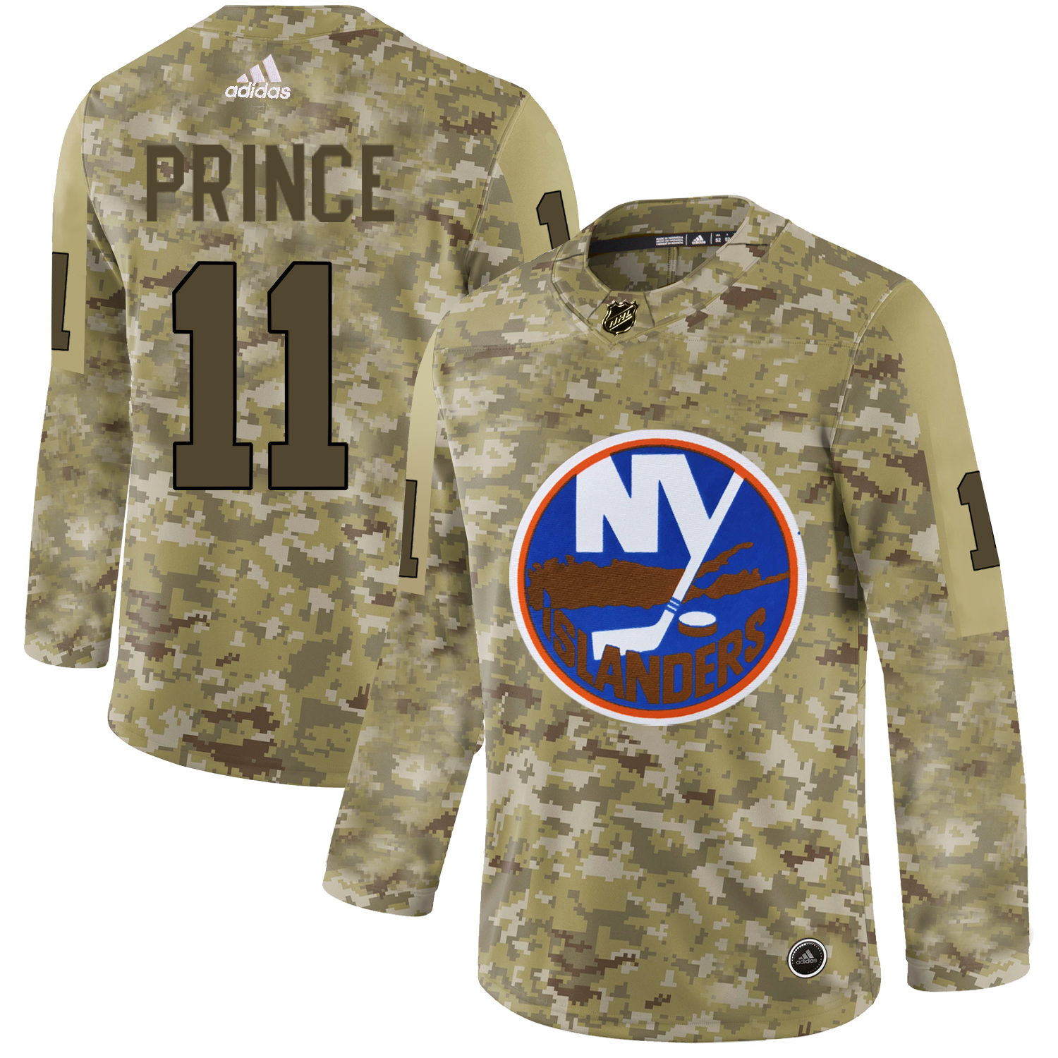 Adidas Islanders #11 Shane Prince Camo Authentic Stitched NHL Jersey
