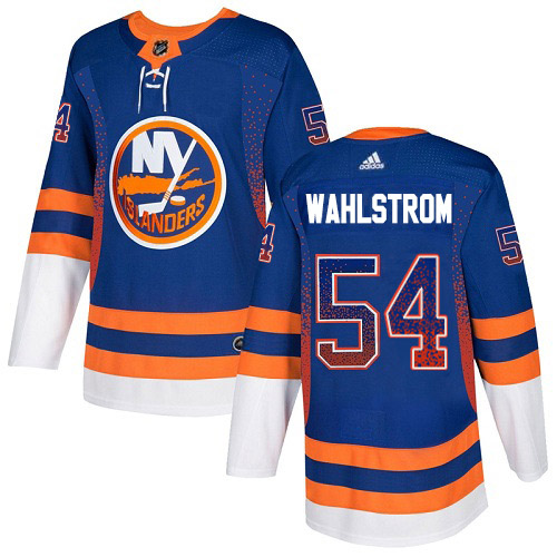 Adidas Islanders #54 Oliver Wahlstrom Royal Blue Home Authentic Drift Fashion Stitched NHL Jersey