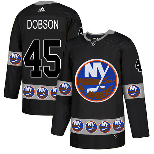 Adidas Islanders #45 Noah Dobson Black Authentic Team Logo Fashion Stitched NHL Jersey