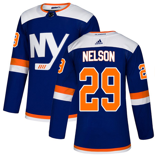 Adidas Islanders #29 Brock Nelson Blue Alternate Authentic Stitched NHL Jersey