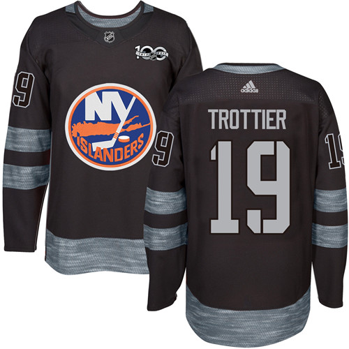Adidas Islanders #19 Bryan Trottier Black 1917-2017 100th Anniversary Stitched NHL Jersey