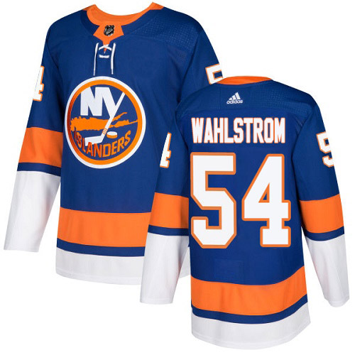 Adidas Islanders #54 Oliver Wahlstrom Royal Blue Home Authentic Stitched NHL Jersey