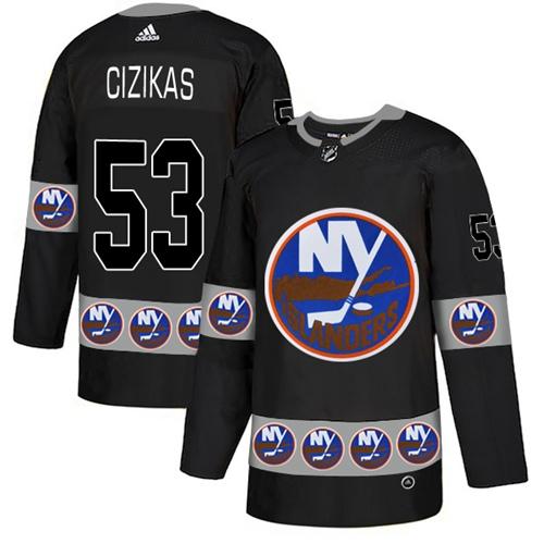 Adidas Islanders #53 Casey Cizikas Black Authentic Team Logo Fashion Stitched NHL Jersey