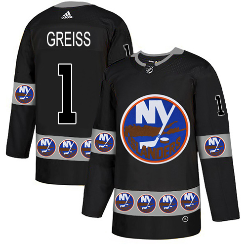 Adidas Islanders #1 Thomas Greiss Black Authentic Team Logo Fashion Stitched NHL Jersey