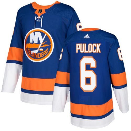 Adidas Islanders #6 Ryan Pulock Royal Blue Home Authentic Stitched NHL Jersey