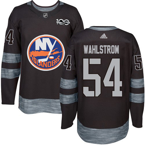 Adidas Islanders #54 Oliver Wahlstrom Black 1917-2017 100th Anniversary Stitched NHL Jersey