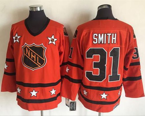 Islanders #31 Billy Smith Orange All-Star CCM Throwback Stitched NHL Jersey