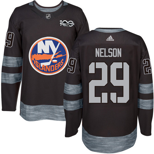 Adidas Islanders #29 Brock Nelson Black 1917-2017 100th Anniversary Stitched NHL Jersey