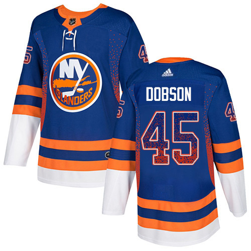 Adidas Islanders #45 Noah Dobson Royal Blue Home Authentic Drift Fashion Stitched NHL Jersey