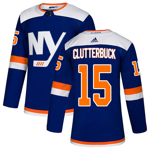 Adidas Islanders #15 Cal Clutterbuck Blue Authentic Alternate Stitched NHL Jersey