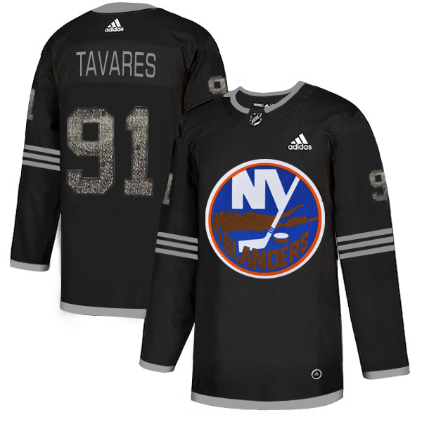 Adidas Islanders #91 John Tavares Black Authentic Classic Stitched NHL Jersey