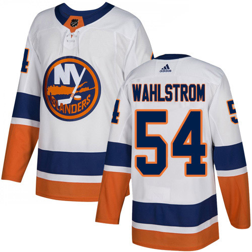Adidas Islanders #54 Oliver Wahlstrom White Road Authentic Stitched NHL Jersey