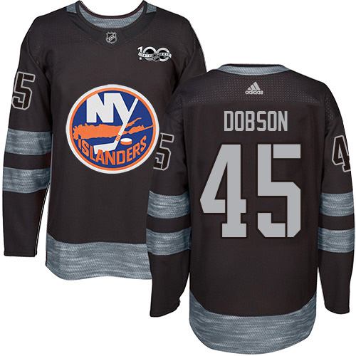 Adidas Islanders #45 Noah Dobson Black 1917-2017 100th Anniversary Stitched NHL Jersey