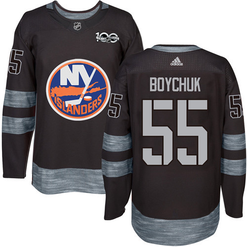 Adidas Islanders #55 Johnny Boychuk Black 1917-2017 100th Anniversary Stitched NHL Jersey