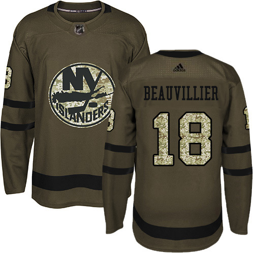 Adidas Islanders #18 Anthony Beauvillier Green Salute to Service Stitched NHL Jersey