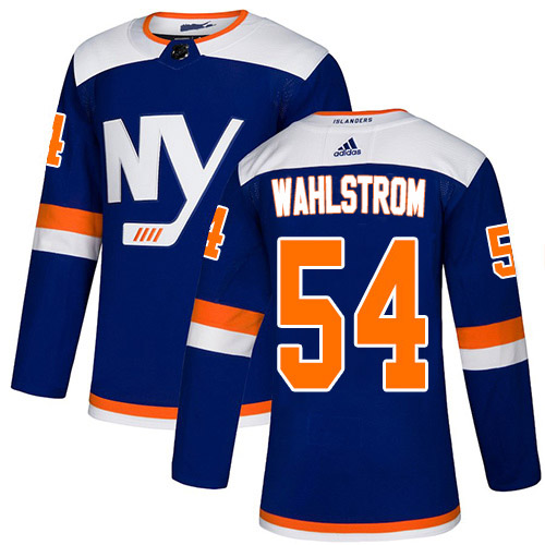 Adidas Islanders #54 Oliver Wahlstrom Blue Alternate Authentic Stitched NHL Jersey