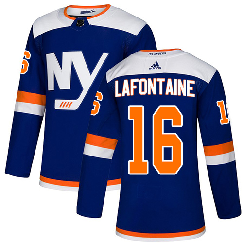 Adidas Islanders #16 Pat LaFontaine Blue Authentic Alternate Stitched NHL Jersey