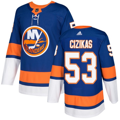 Adidas Islanders #53 Casey Cizikas Royal Blue Home Authentic Stitched NHL Jersey