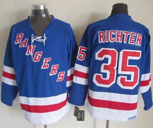 Rangers #35 Mike Richter Light Blue CCM Throwback Stitched NHL Jersey