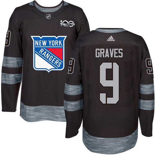 Adidas Rangers #9 Adam Graves Black 1917-2017 100th Anniversary Stitched NHL Jersey