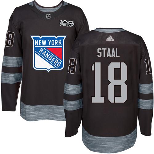 Adidas Rangers #18 Marc Staal Black 1917-2017 100th Anniversary Stitched NHL Jersey