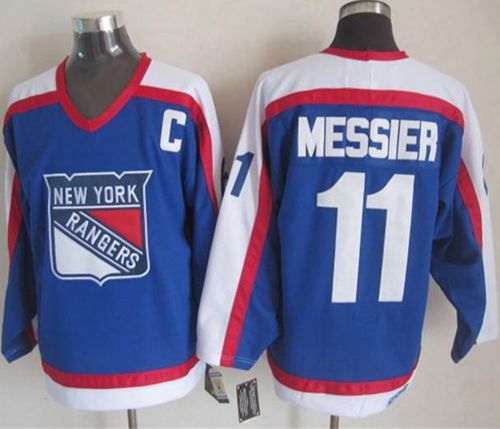 Rangers #11 Mark Messier Blue/White CCM Throwback Stitched NHL Jersey