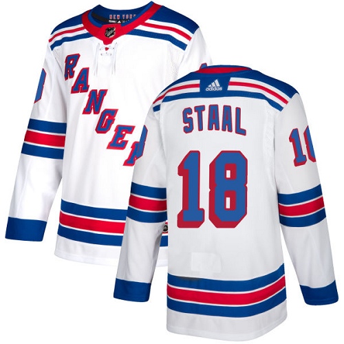Adidas Rangers #18 Marc Staal White Away Authentic Stitched NHL Jersey