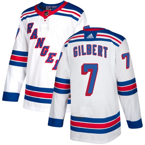 Adidas Rangers #7 Rod Gilbert White Away Authentic Stitched NHL Jersey