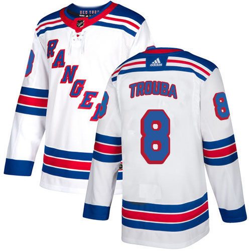 Adidas Rangers #8 Jacob Trouba White Road Authentic Stitched NHL Jersey