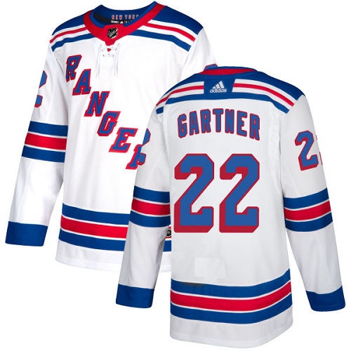 Adidas Rangers #22 Mike Gartner White Away Authentic Stitched NHL Jersey