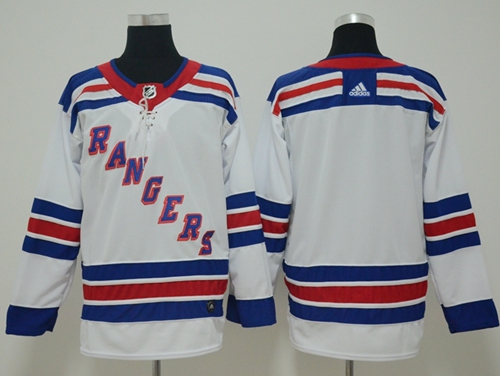 Adidas Rangers Blank White Road Authentic Stitched NHL Jersey