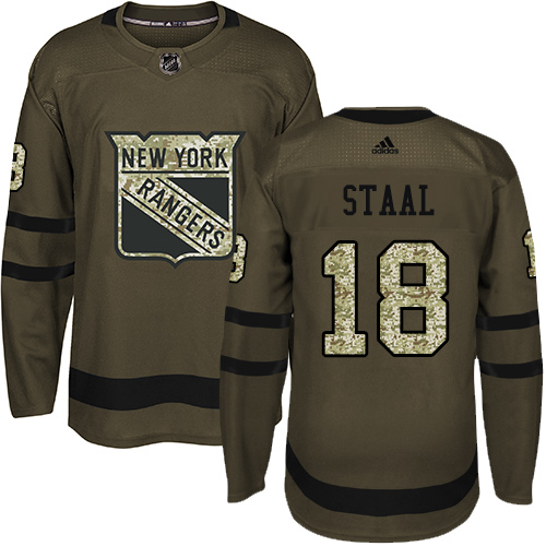 Adidas Rangers #18 Marc Staal Green Salute to Service Stitched NHL Jersey