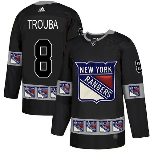 Adidas Rangers #8 Jacob Trouba Black Authentic Team Logo Fashion Stitched NHL Jersey