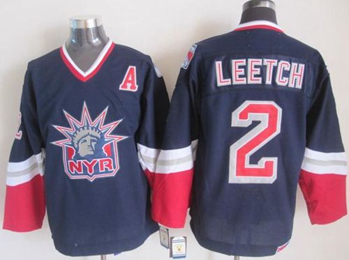 Rangers #2 Brian Leetch Navy Blue CCM Statue of Liberty Stitched NHL Jersey
